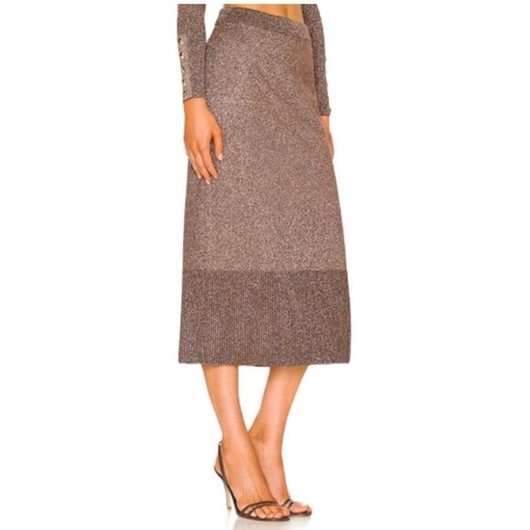 NWT Milly Side Slit Skirt in Rose Gold - Picture 1 of 7